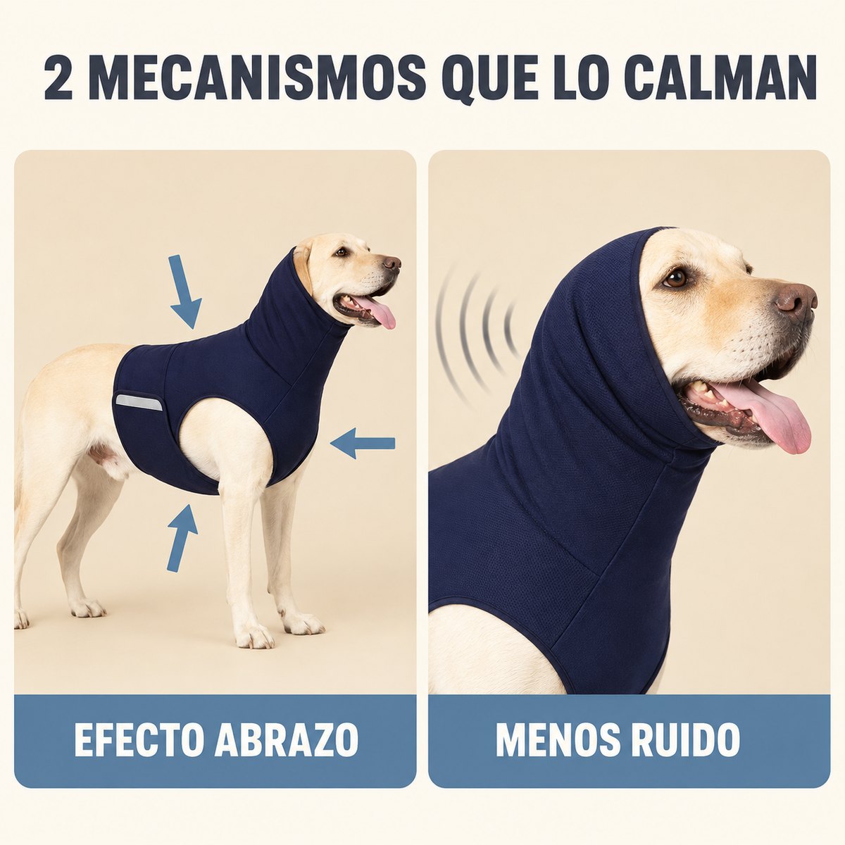 Los 2 mecanismos del chaleco CALMORA: efecto abrazo y menos ruido